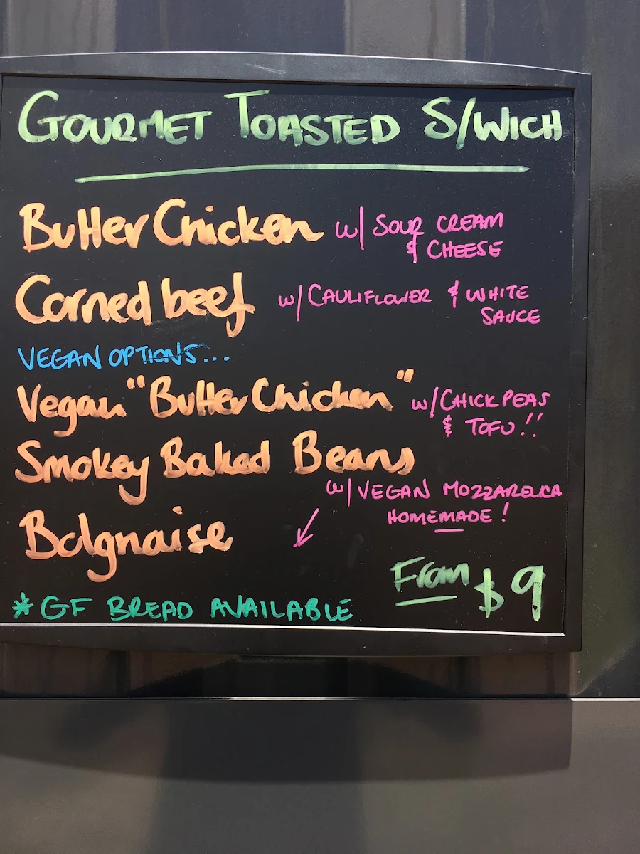 Menu, Thrive Coffee