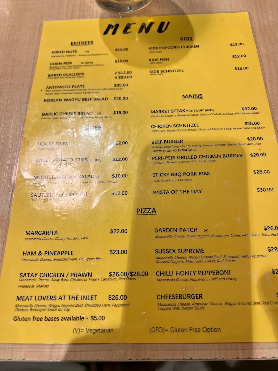 Menu, Swordfish Brewing