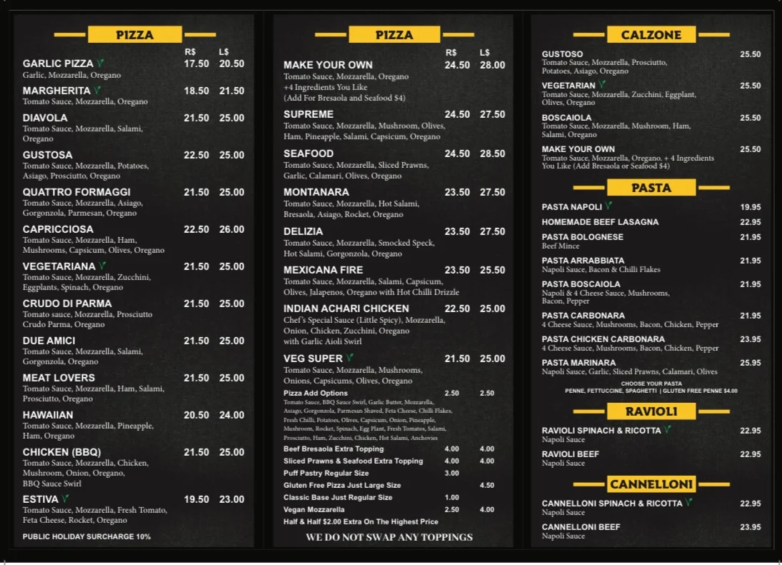 Menu, Due Amici