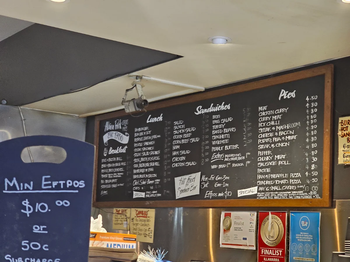 Menu, Albion Park Cakes & Pies