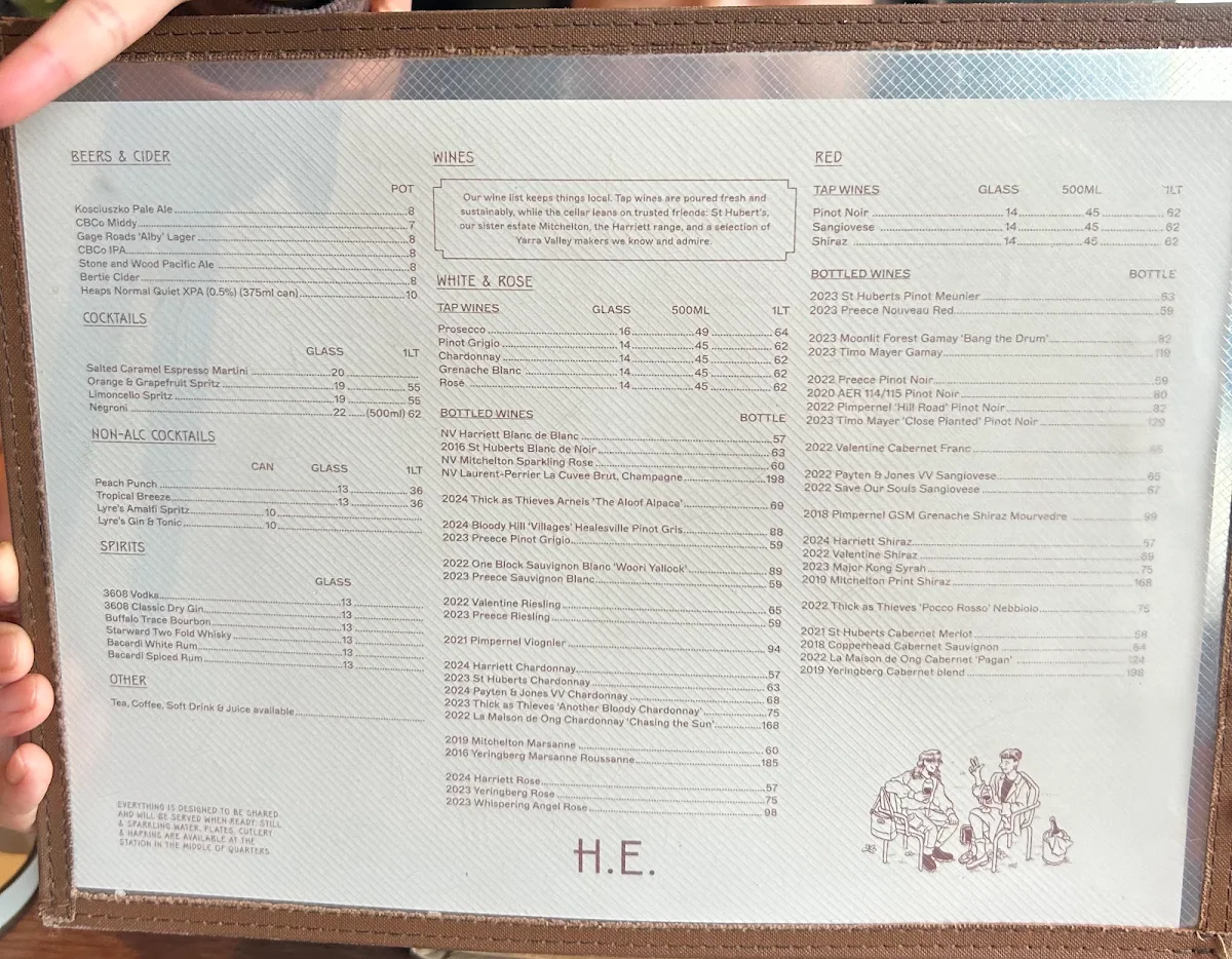 Menu, Quarters