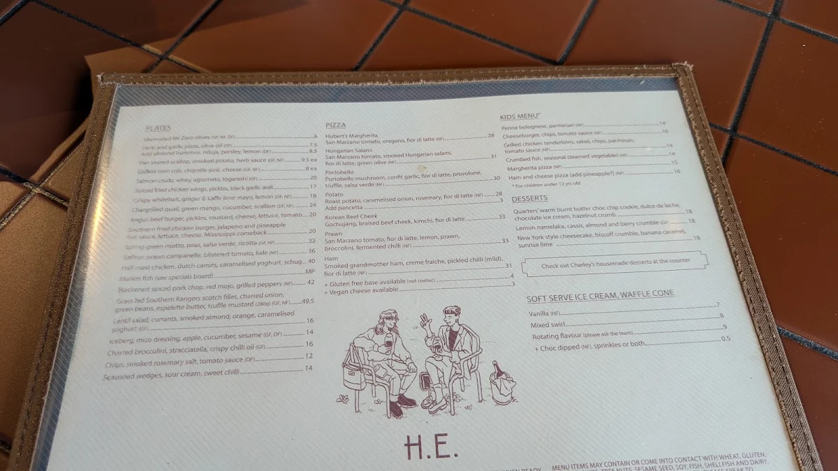 Menu, Quarters
