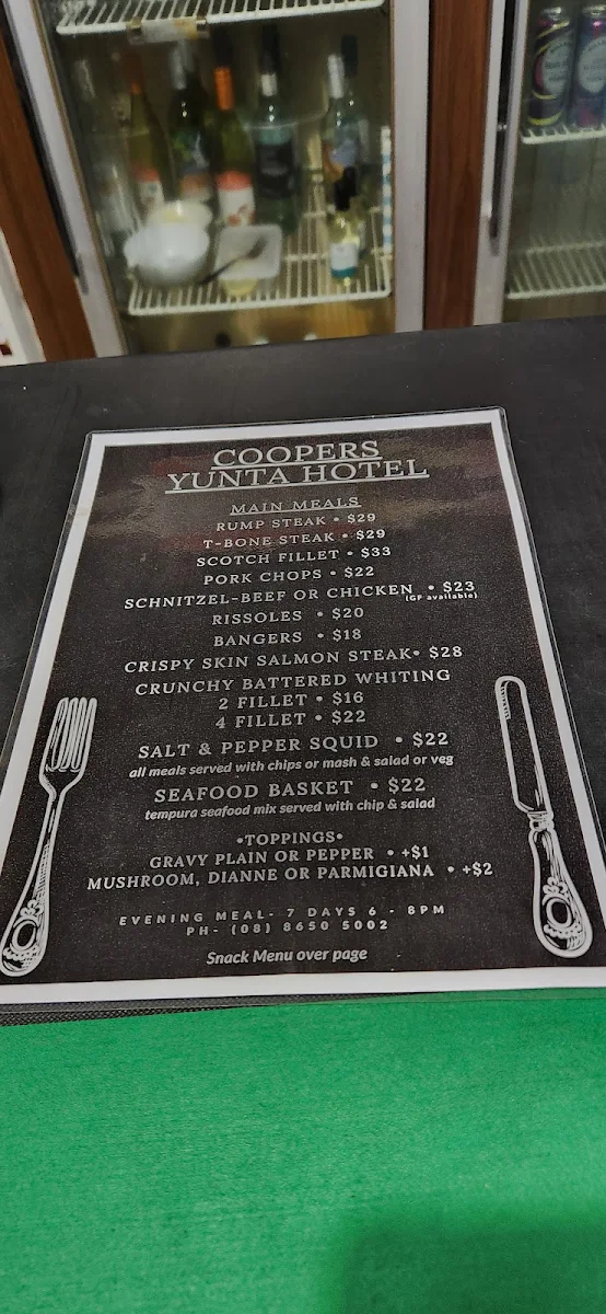 Menu, Yunta Hotel