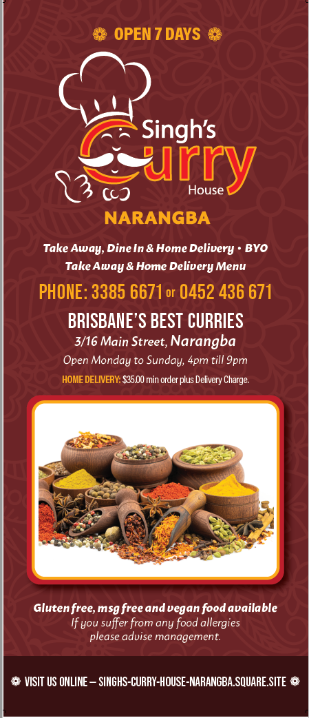 Menu, Singh's Curry House Narangba