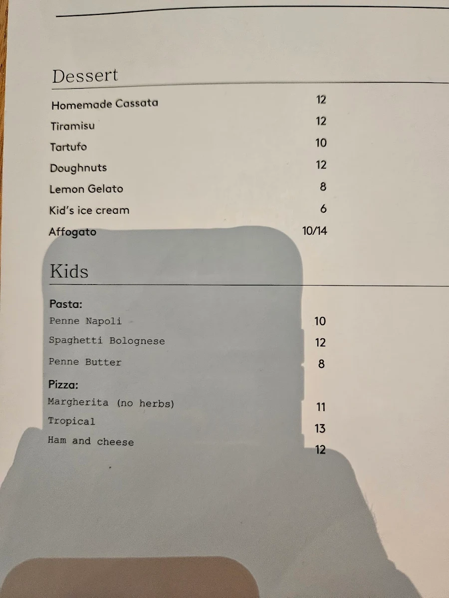 Menu, Fratellino - Richmond