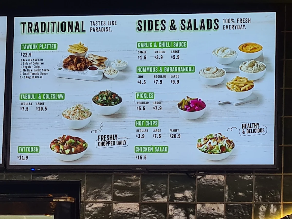 Menu, El Jannah Chicken Campbellfield