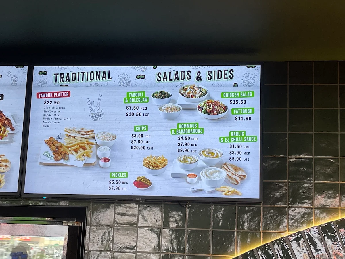 Menu, El Jannah Chicken Campbellfield