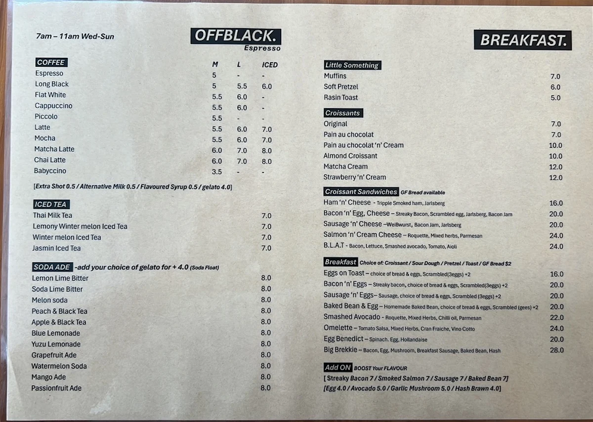 Menu, Tuk Tuk Cook in Progress