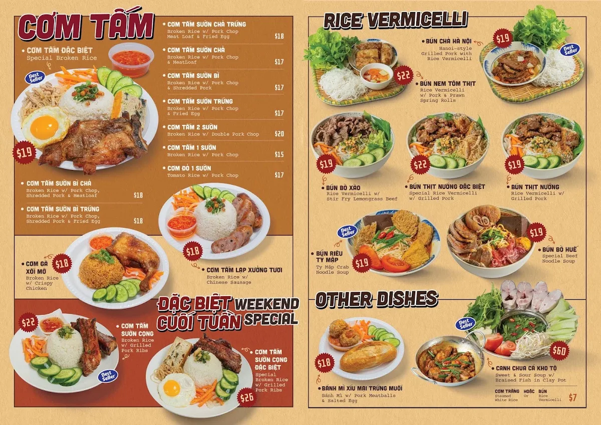 Menu, Cơm Tấm Ty Mập