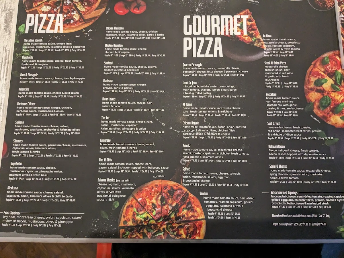 Menu, Marcellina Adelaide