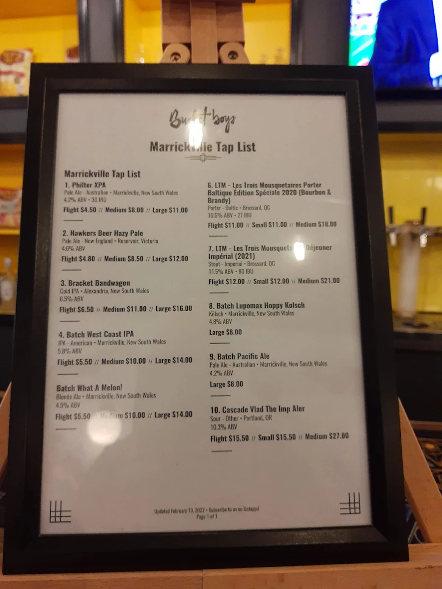 Menu, Thirstville Bottleshop & Bar