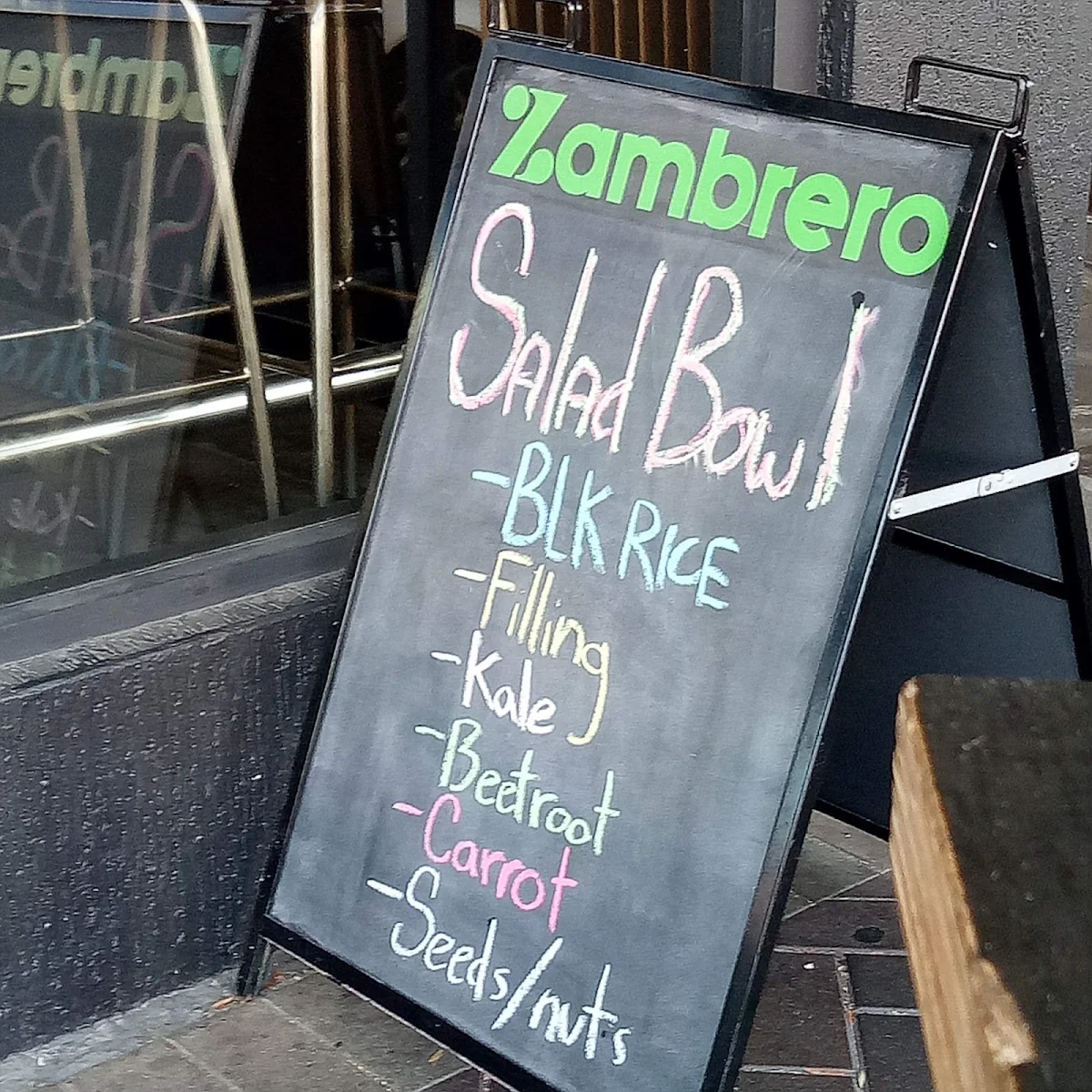 Menu, Zambrero Hamilton