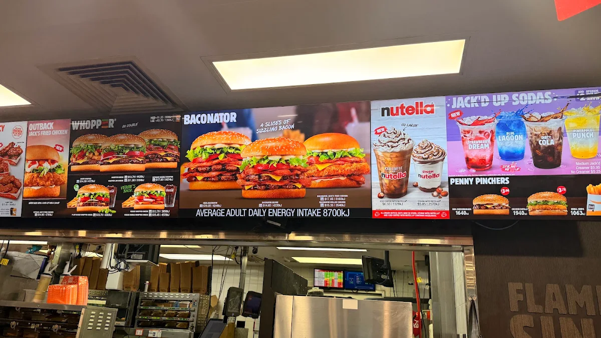 Menu, Hungry Jack's Burgers Hobart