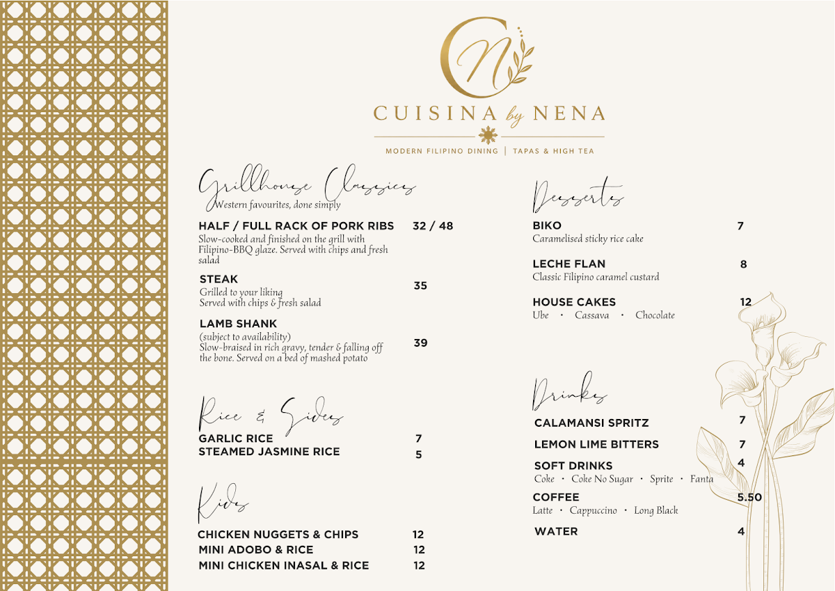 Menu, Cuisina By Nena