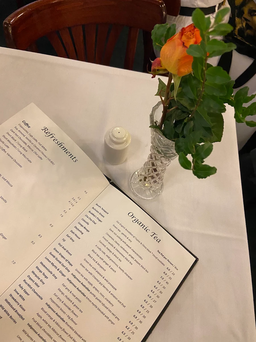 Menu, Hopetoun Tea Rooms est. 1892 (TM)