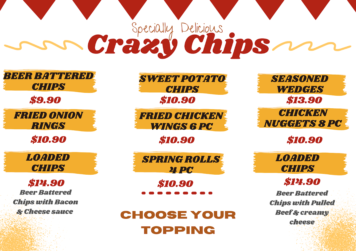 Menu, Breve's Cafe & Bar