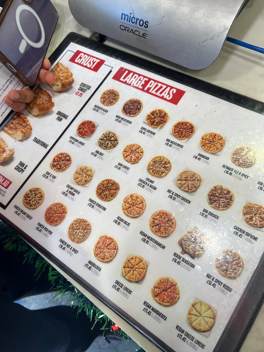 Menu, Pizza Hut Potts Point