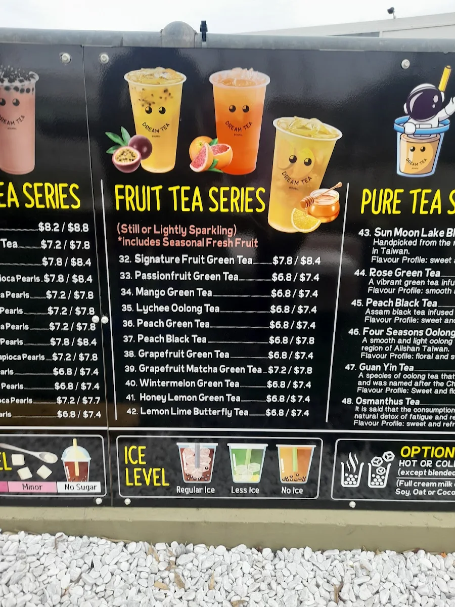 Menu, Dream Tea Bowral