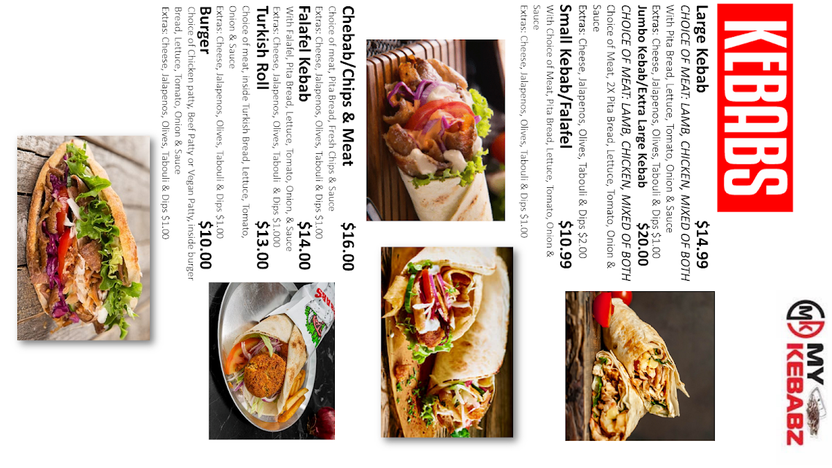 Menu, My Kebabz