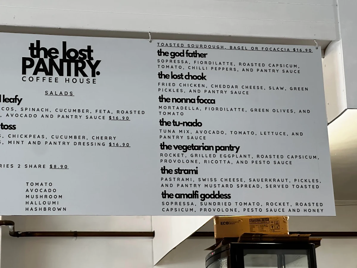 Menu, the lost PANTRY