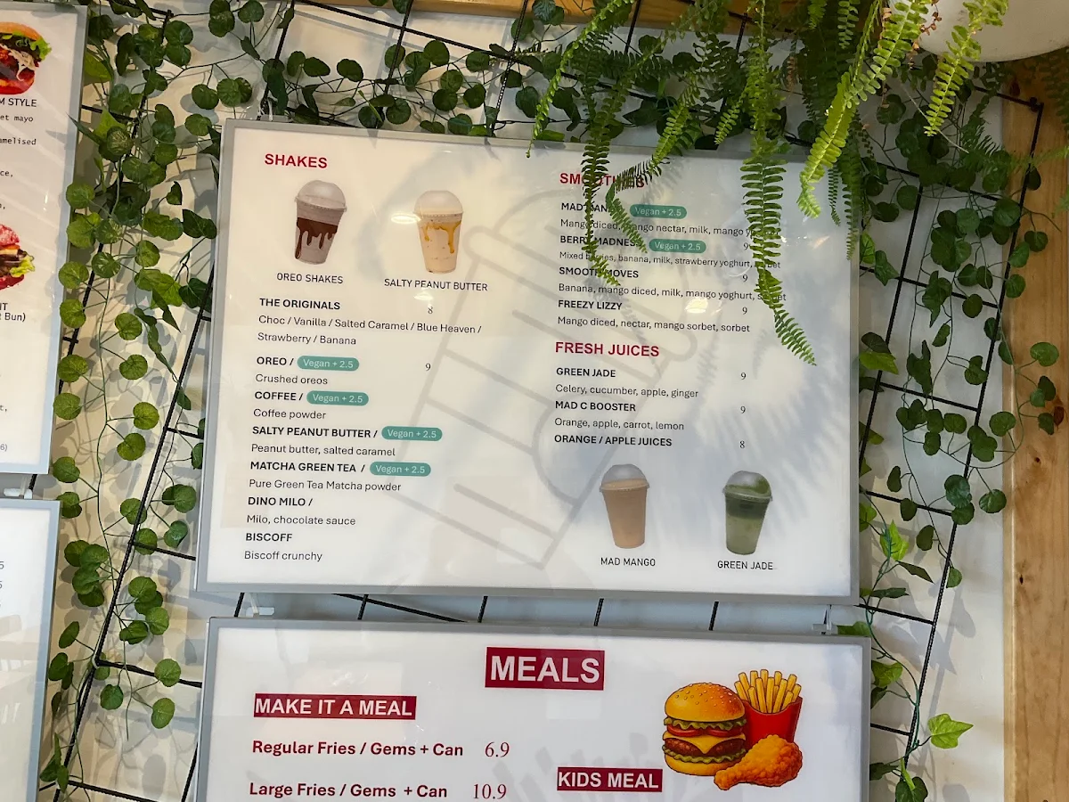 Menu, Mad Patties Wheelers Hill