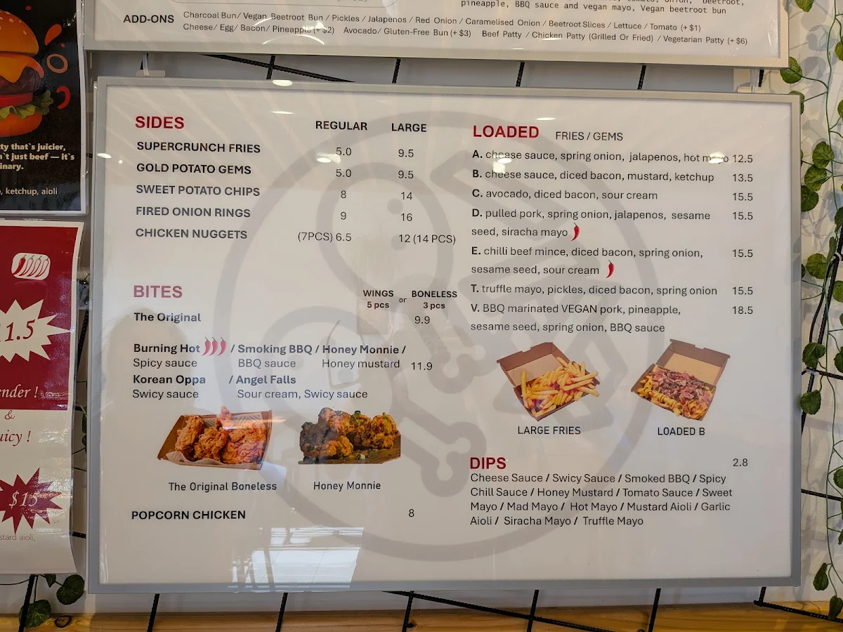 Menu, Mad Patties Wheelers Hill