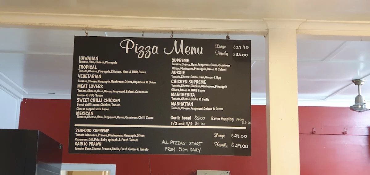 Menu, Snack Shack