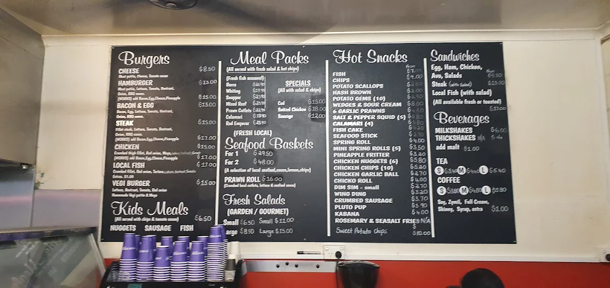 Menu, Snack Shack