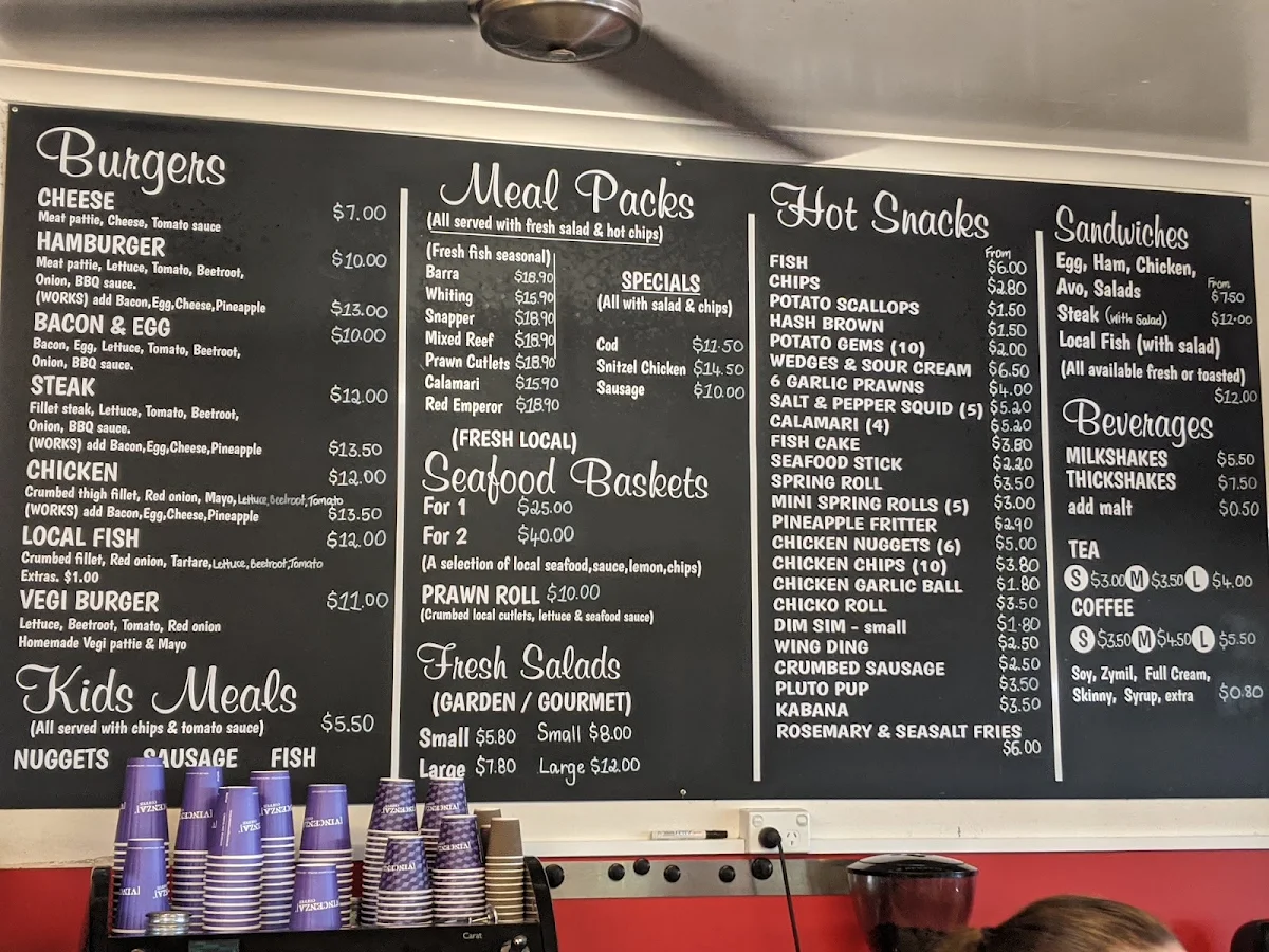 Menu, Snack Shack