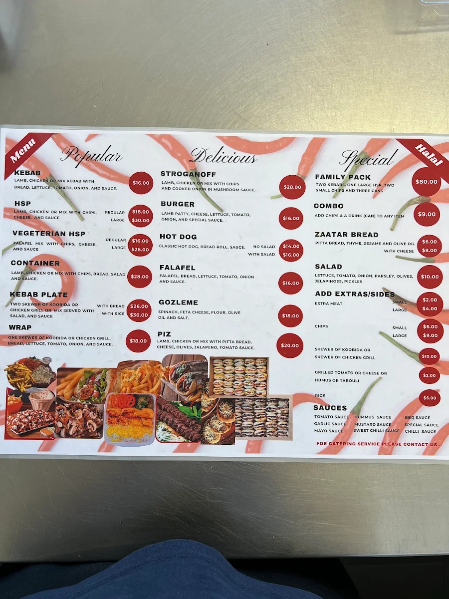 Menu, Koobida BBQ