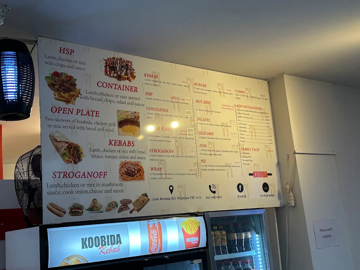 Menu, Koobida BBQ