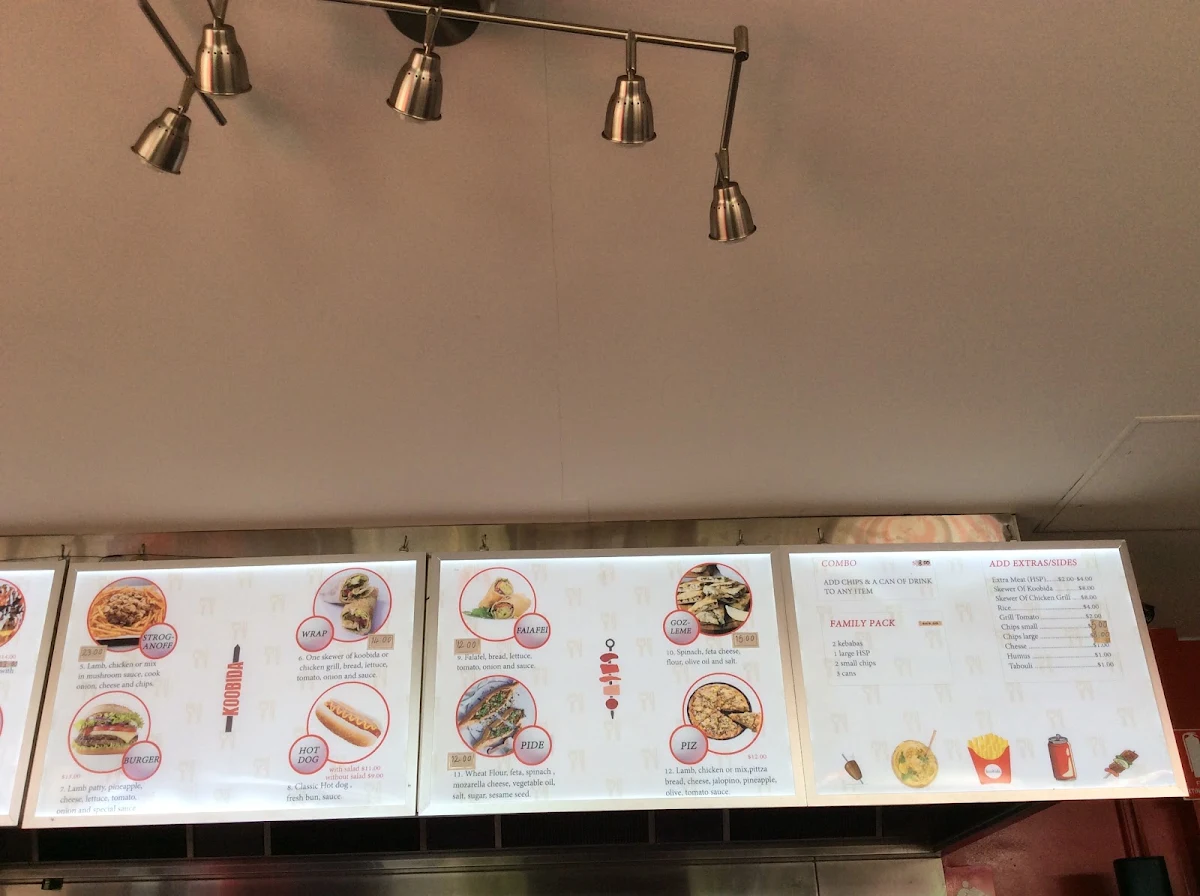 Menu, Koobida BBQ