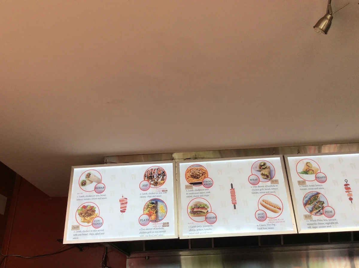 Menu, Koobida BBQ