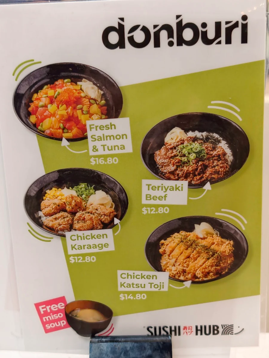 Menu, Sushi Hub Southlands Boulevarde