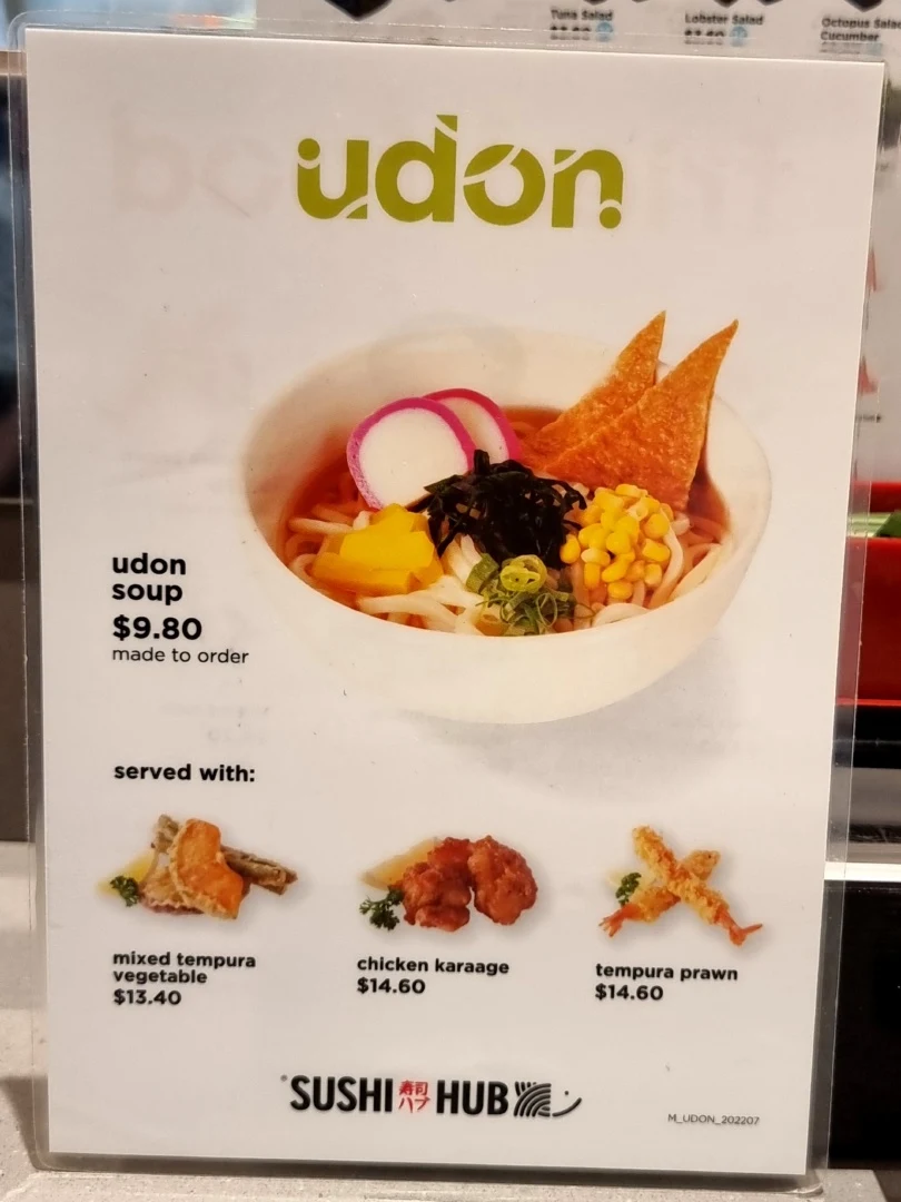 Menu, Sushi Hub Southlands Boulevarde