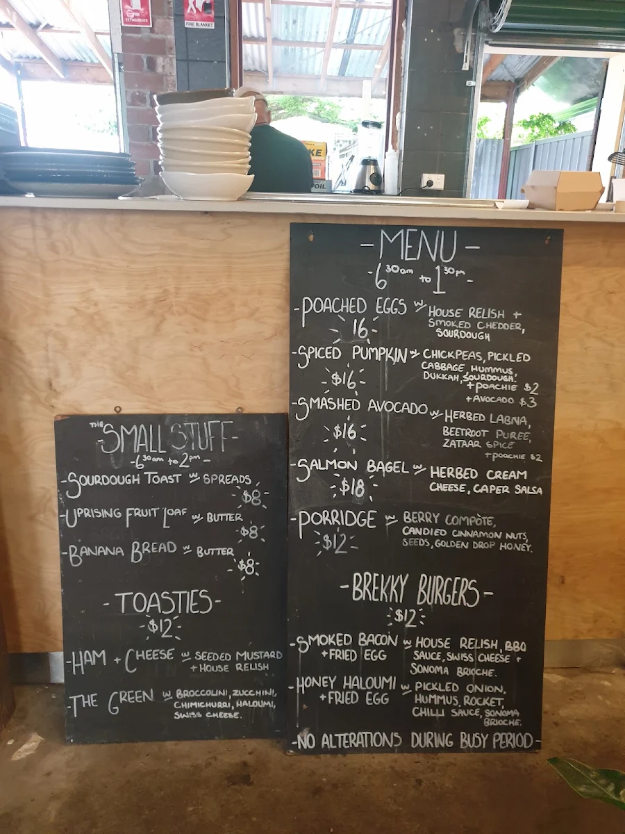 Menu, Slingtown Espresso