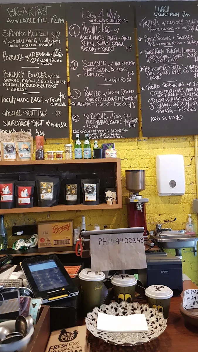 Menu, Slingtown Espresso