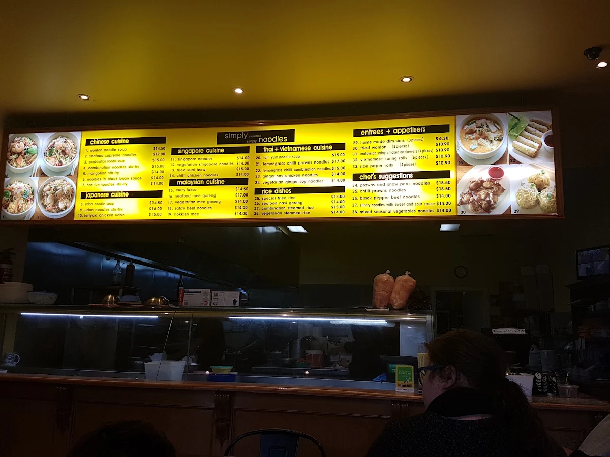 Menu, Simply Noodles