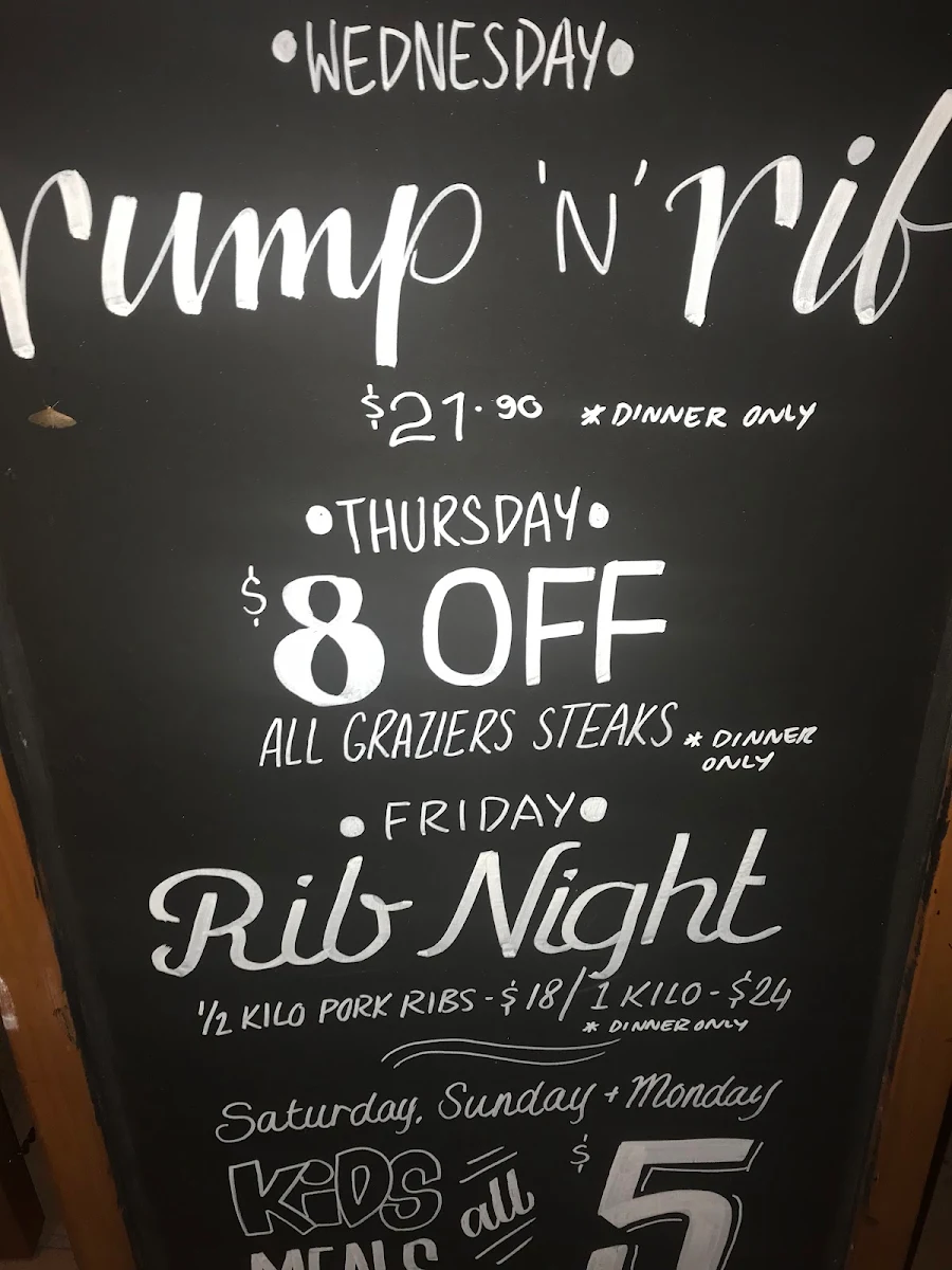 Menu, Sunnybank Hotel