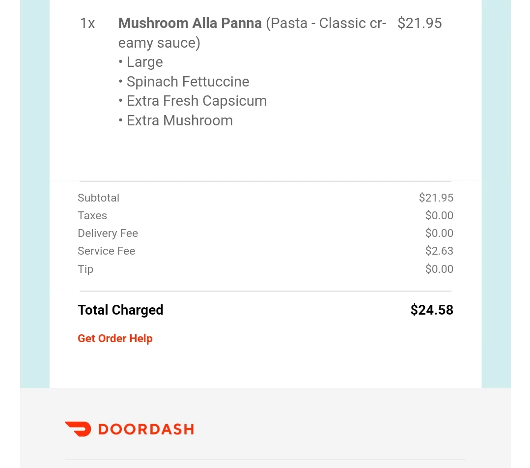 Menu, Pastacup Mandurah