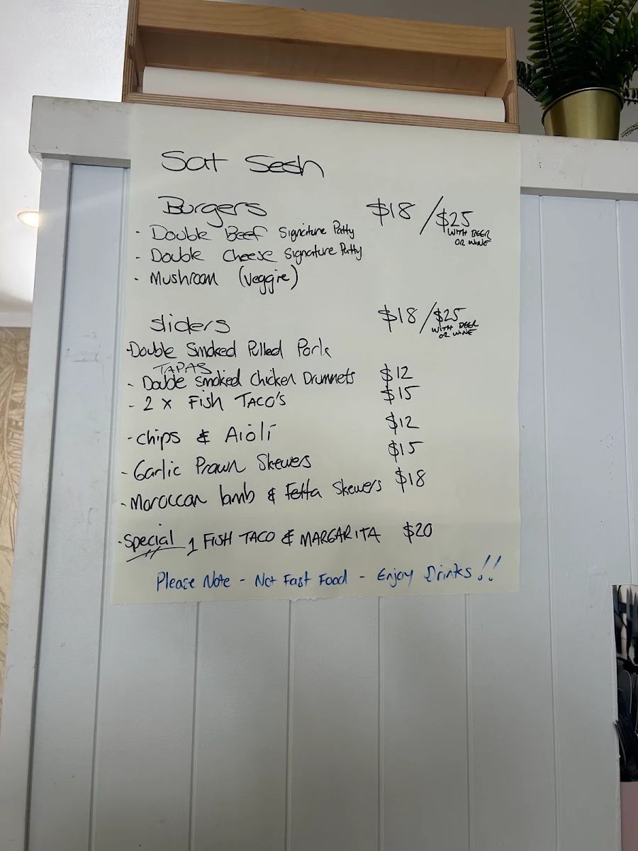 Menu, Loco Lane Mexican Cantina & Cocktail Bar Culburra Beach