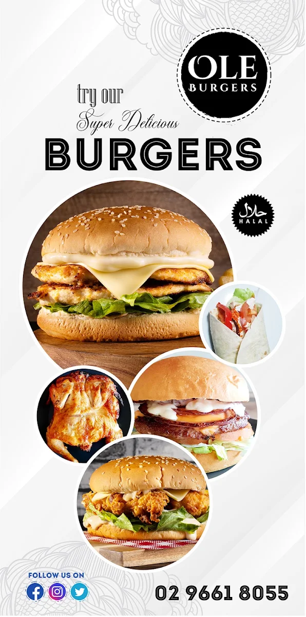 Menu, Ole Burgers Matraville