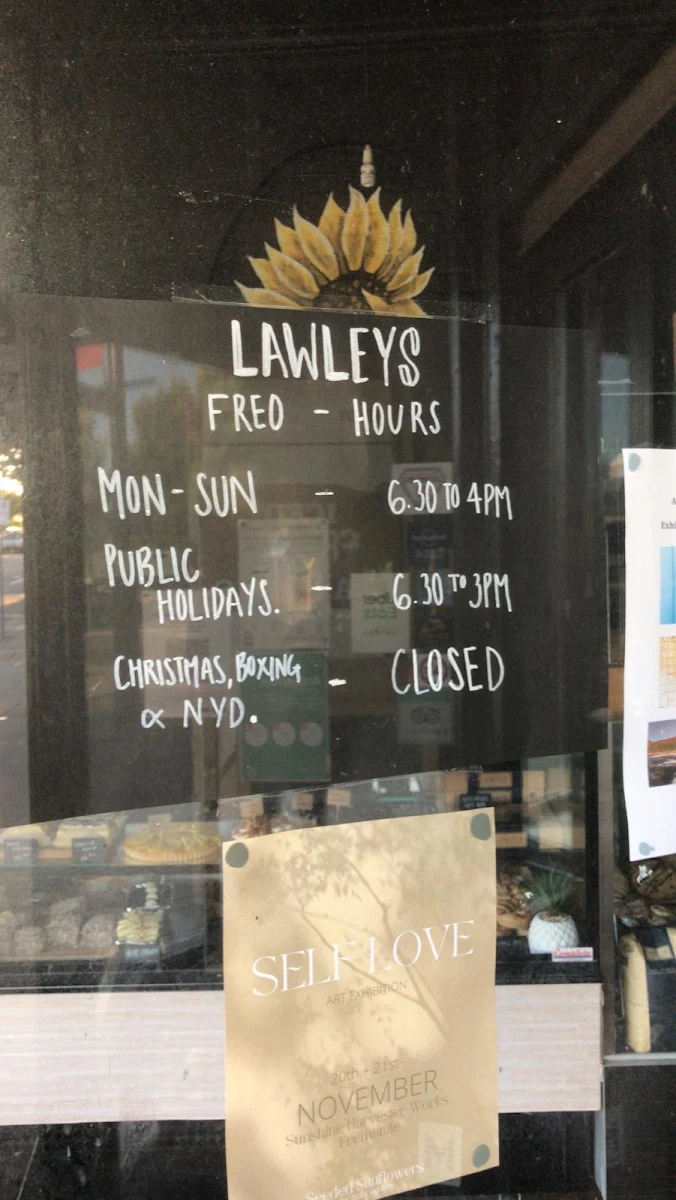 Menu, Lawley's Bakery Cafe