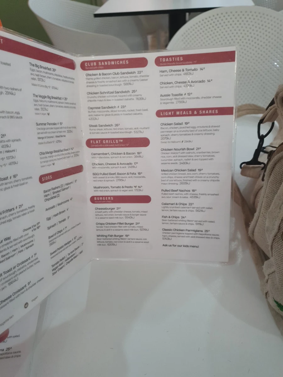 Menu, The Coffee Club Morayfield Shopping Centre