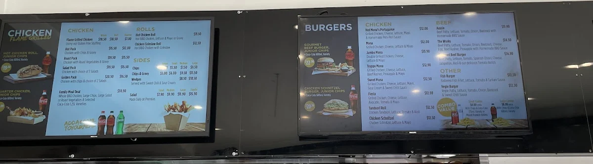 Menu, Golden Chicken Brookvale