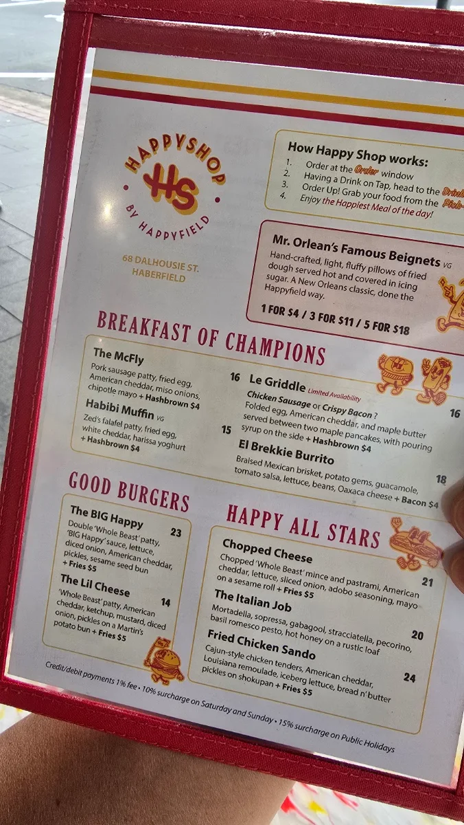 Menu, Happy Shop by Happyfield