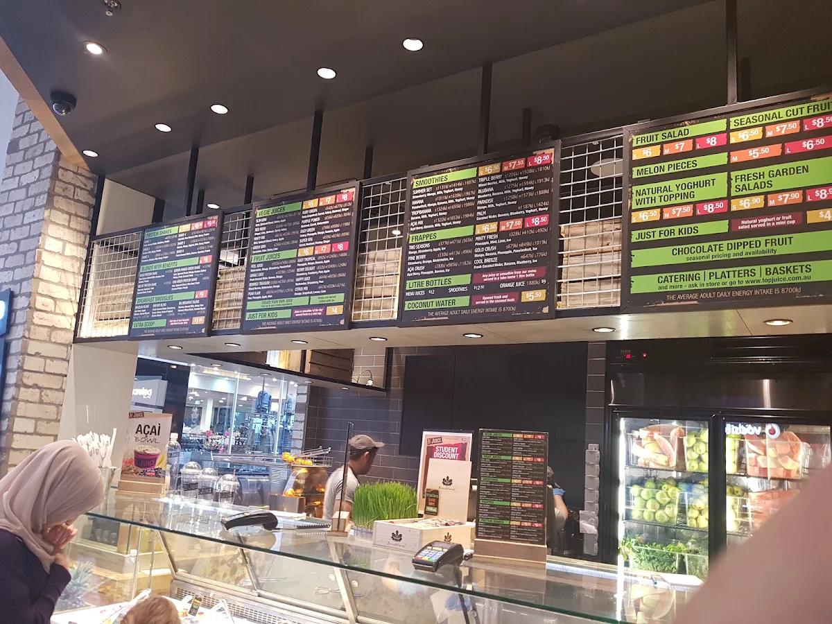 Menu, Top Juice Highpoint