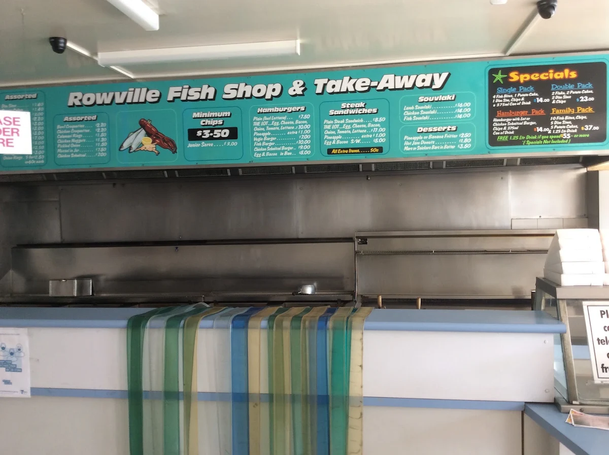 Menu, Rowville Lakes Fish & Chips Shop