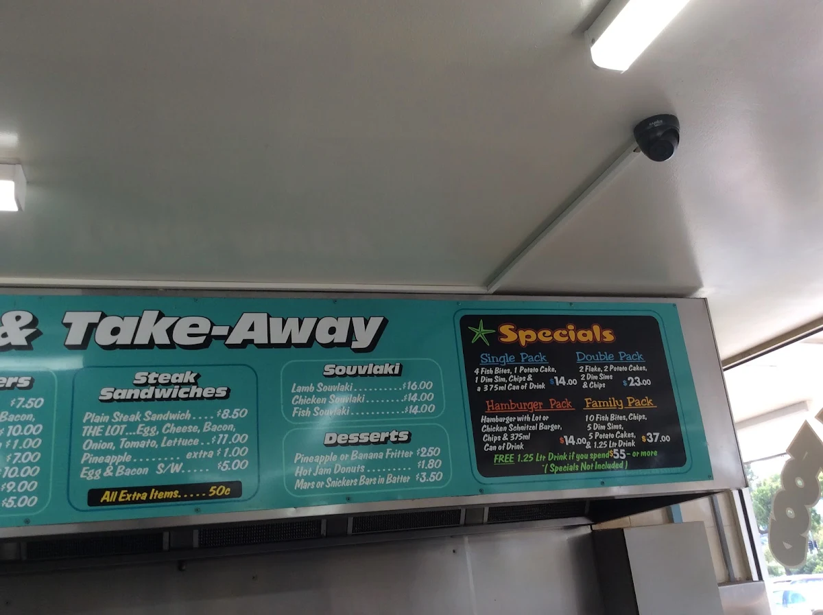 Menu, Rowville Lakes Fish & Chips Shop