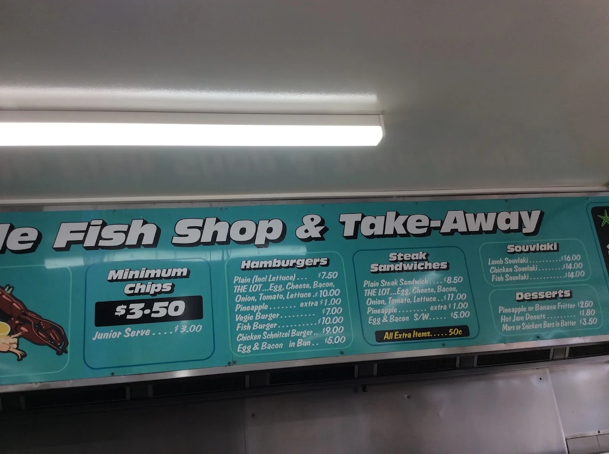 Menu, Rowville Lakes Fish & Chips Shop